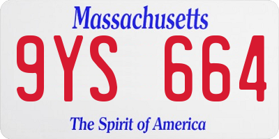 MA license plate 9YS664