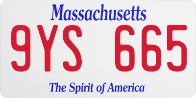 MA license plate 9YS665