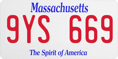 MA license plate 9YS669