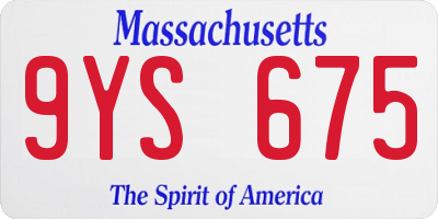 MA license plate 9YS675