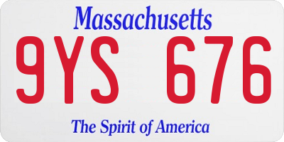 MA license plate 9YS676