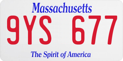 MA license plate 9YS677