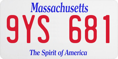 MA license plate 9YS681