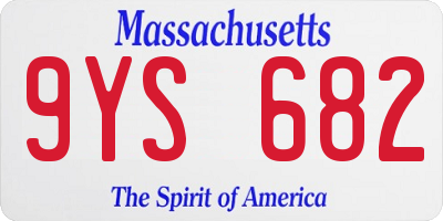 MA license plate 9YS682