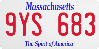 MA license plate 9YS683