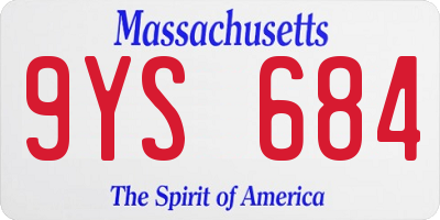 MA license plate 9YS684