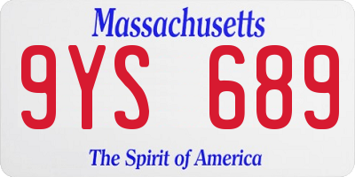MA license plate 9YS689