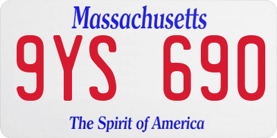 MA license plate 9YS690