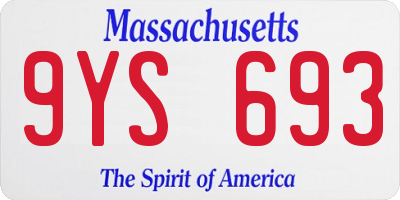 MA license plate 9YS693