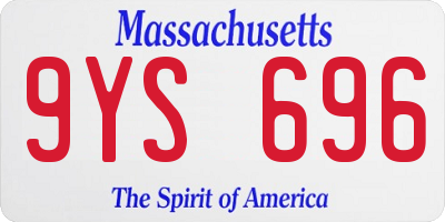 MA license plate 9YS696