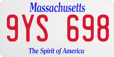 MA license plate 9YS698