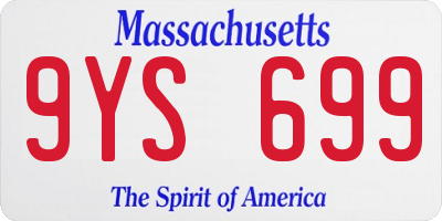 MA license plate 9YS699