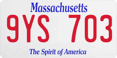 MA license plate 9YS703