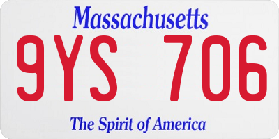 MA license plate 9YS706