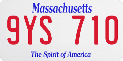 MA license plate 9YS710