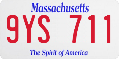 MA license plate 9YS711