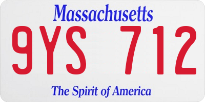 MA license plate 9YS712