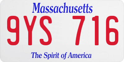 MA license plate 9YS716