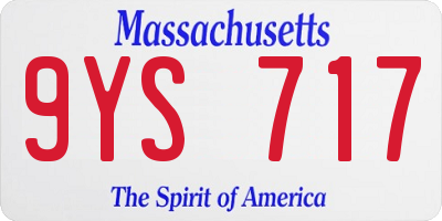 MA license plate 9YS717