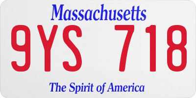 MA license plate 9YS718