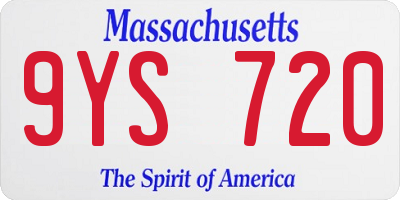 MA license plate 9YS720