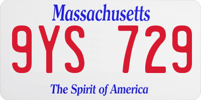 MA license plate 9YS729