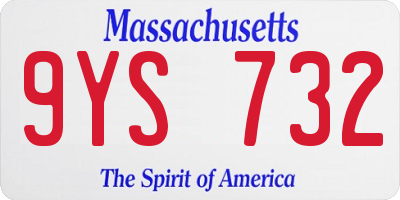 MA license plate 9YS732
