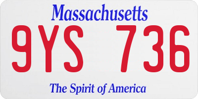 MA license plate 9YS736