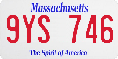 MA license plate 9YS746