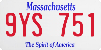 MA license plate 9YS751