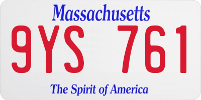 MA license plate 9YS761