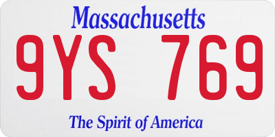 MA license plate 9YS769