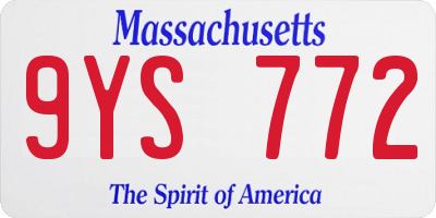 MA license plate 9YS772