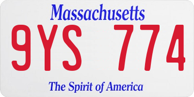MA license plate 9YS774