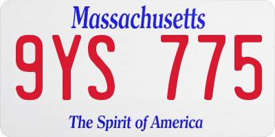 MA license plate 9YS775