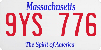 MA license plate 9YS776