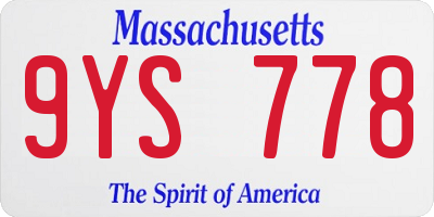 MA license plate 9YS778