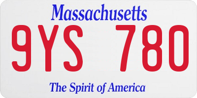 MA license plate 9YS780