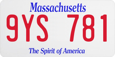 MA license plate 9YS781