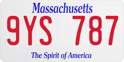 MA license plate 9YS787