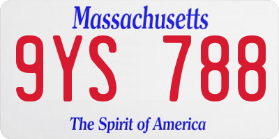 MA license plate 9YS788