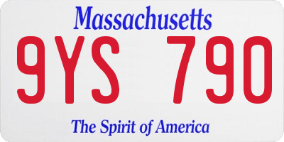 MA license plate 9YS790