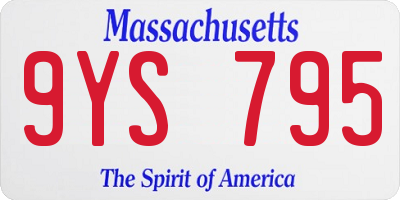 MA license plate 9YS795