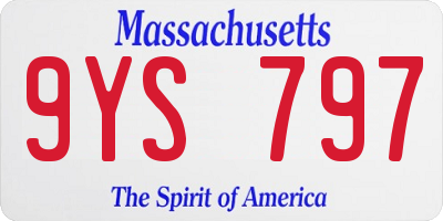MA license plate 9YS797