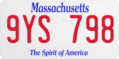 MA license plate 9YS798