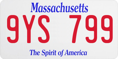 MA license plate 9YS799