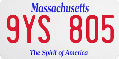 MA license plate 9YS805