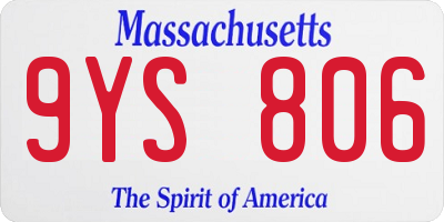 MA license plate 9YS806