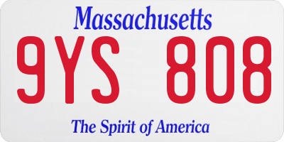 MA license plate 9YS808