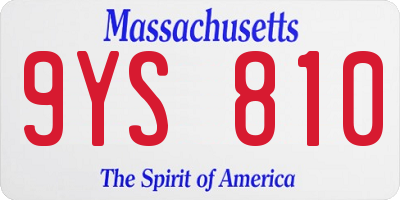 MA license plate 9YS810